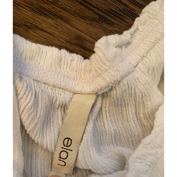 Nordstrom ELAN Romper Womens Small OffShoulder Boho Fringe Crochet Trim Jumpsuit - Picture 5 of 10